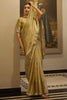 Precious Golden Zari Weaving Tissue Silk Event Wear Saree With Blouse