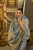 Amazing Sky Blue Zari Weaving Tissue Silk Event Wear Saree With Blouse