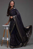 Lovable Navy Blue Sequins Georgette Party Wear Saree With Blouse