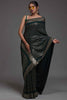 Precious Green Sequins Georgette Reception Wear Saree With Blouse