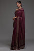 Adorable Maroon Sequins Georgette Cocktail Party Wear Saree