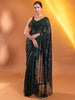 Gorgeous Dark Green Sequins Georgette Party Wear Saree With Blouse