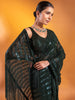 Gorgeous Dark Green Sequins Georgette Party Wear Saree With Blouse