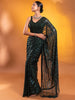 Gorgeous Dark Green Sequins Georgette Party Wear Saree With Blouse