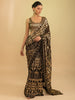 Attractive Black Sequins Georgette Event Wear Saree With Blouse