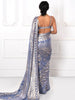 Gorgeous Grey Sequins Georgette Festival Wear Saree With Blouse