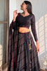 Alluring Black Sequins Georgette Party Wear Lehenga Choli With Dupatta