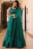Eye-Catching Teal Green Sequins Net Monochrome Lehenga Choli With Dupatta