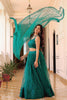 Eye-Catching Teal Green Sequins Net Monochrome Lehenga Choli With Dupatta