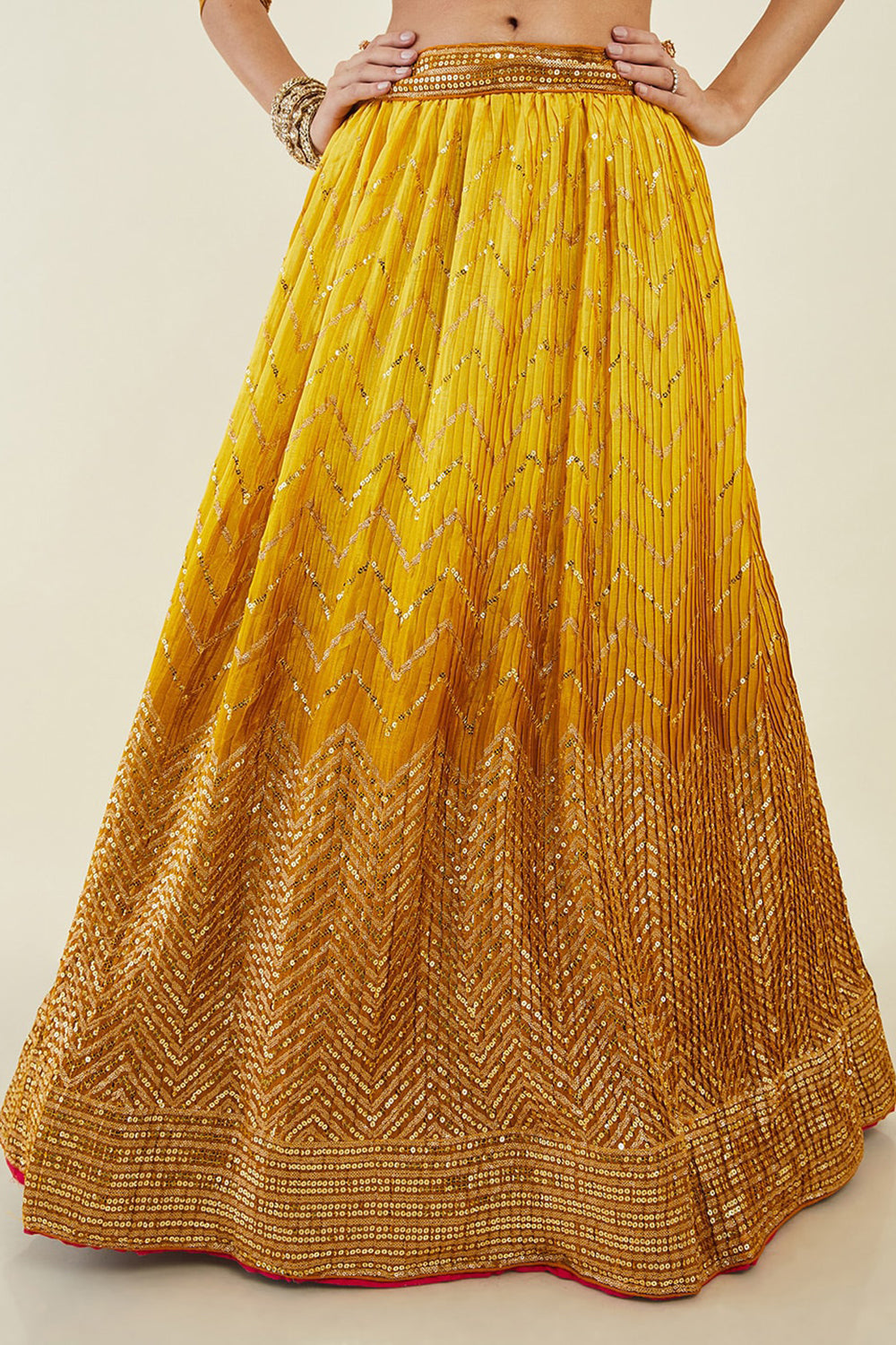 Yellow Sequins Art Silk Haldi Wear Lehenga Choli With Dupatta