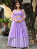 Charming Lavender Embroidered Georgette Bridesmaid Lehenga Choli