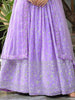 Charming Lavender Embroidered Georgette Bridesmaid Lehenga Choli