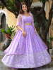 Charming Lavender Embroidered Georgette Bridesmaid Lehenga Choli