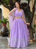 Charming Lavender Embroidered Georgette Bridesmaid Lehenga Choli