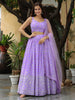 Charming Lavender Embroidered Georgette Bridesmaid Lehenga Choli