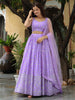 Charming Lavender Embroidered Georgette Bridesmaid Lehenga Choli