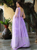 Charming Lavender Embroidered Georgette Bridesmaid Lehenga Choli