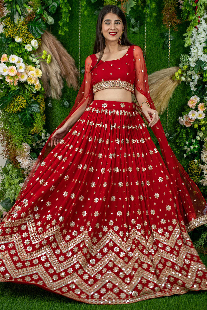 AahvanVol - 4 Designer Faux Georgette Lehenga Choli at Rs.1499/Catalogue in  surat offer by Aahvan Designs