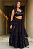 Marvelous Black Sequins Georgette Reception Wear Lehenga Choli