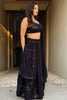 Marvelous Black Sequins Georgette Reception Wear Lehenga Choli