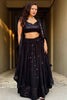 Marvelous Black Sequins Georgette Reception Wear Lehenga Choli