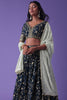 Stunning Blue Dori Work Georgette Wedding Lehenga Choli With Dupatta