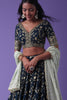 Stunning Blue Dori Work Georgette Wedding Lehenga Choli With Dupatta