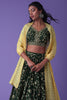 Delightful Green Zari Embroidered Georgette Mehendi Wear Lehenga Choli