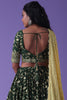 Delightful Green Zari Embroidered Georgette Mehendi Wear Lehenga Choli