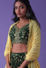 Delightful Green Zari Embroidered Georgette Mehendi Wear Lehenga Choli