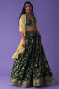 Delightful Green Zari Embroidered Georgette Mehendi Wear Lehenga Choli