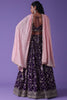 Beloved Purple Zari Embroidered Georgette Lehenga Choli With Dupatta
