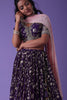 Beloved Purple Zari Embroidered Georgette Lehenga Choli With Dupatta