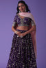 Beloved Purple Zari Embroidered Georgette Lehenga Choli With Dupatta