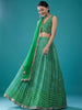Beautiful Green Digital Printed Organza Mehendi Wear Lehenga Choli
