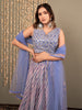 Wonderful Lavender Digital Printed Organza Festival Wear Lehenga Choli