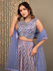Wonderful Lavender Digital Printed Organza Festival Wear Lehenga Choli