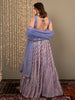 Wonderful Lavender Digital Printed Organza Festival Wear Lehenga Choli