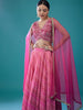 Marvelous Pink Digital Printed Organza Traditional Lehenga Choli 