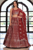 Astonishing Maroon Embroidered Georgette Wedding Lehenga Choli With Dupatta