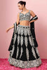 Beautiful Black Thread Work Georgette Reception Wear Lehenga Choli