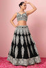 Beautiful Black Thread Work Georgette Reception Wear Lehenga Choli