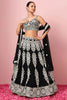 Beautiful Black Thread Work Georgette Reception Wear Lehenga Choli