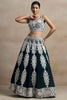 Alluring Dark Green Thread Embroidered Georgette Lehenga Choli