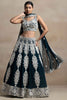 Alluring Dark Green Thread Embroidered Georgette Lehenga Choli