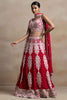 Stunning Red Thread Work Georgette Sangeet Wear Lehenga Choli