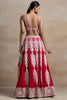 Stunning Red Thread Work Georgette Sangeet Wear Lehenga Choli