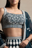 Enjoyable Dark Green Thread Work Georgette Festival Wear Lehenga Choli