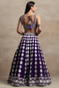 Ravishing Purple Thread Work Georgette Wedding Wear Lehenga Choli