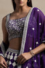 Ravishing Purple Thread Work Georgette Wedding Wear Lehenga Choli